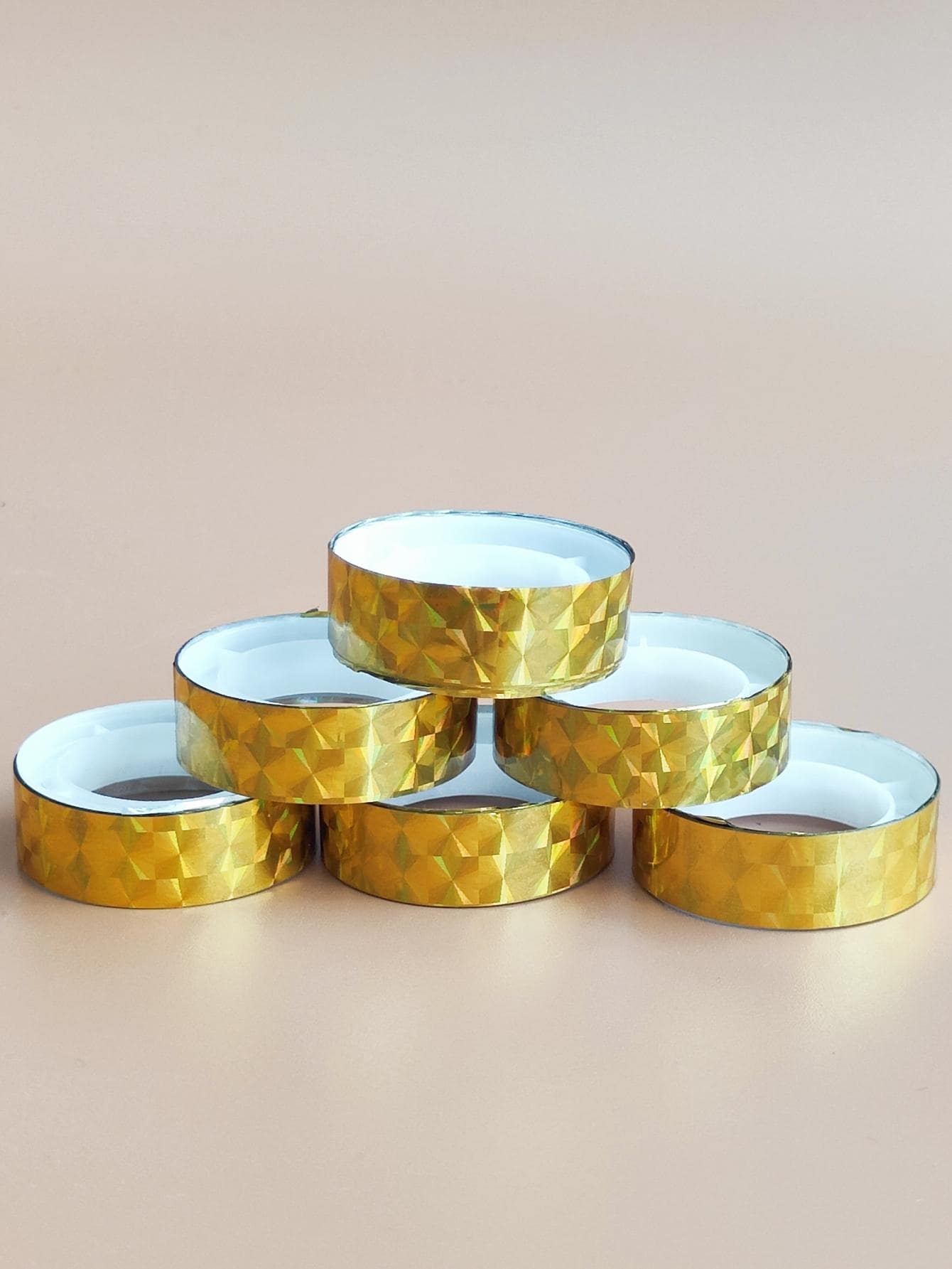 2pcs/set PP Tape, Modern Laser Strong Adhesive Patch For Party - Gold - View 1