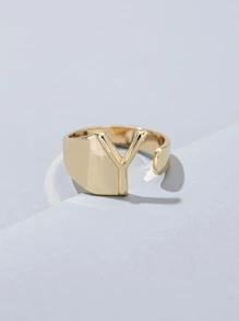 1入組字母裝飾圓環 - 金黃色 - 查看 9