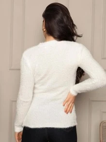 Women Sweaters - 白色 - 查看 4