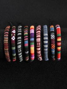 撞色編織細繩手鏈 - 彩色 - 查看 4