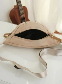 尼龙和 PU 皮革腰包，休闲和运动风格学院包父亲节礼物夏季爸爸新生书籍返校多功能宿舍大学万圣节男士礼物秋季圣诞节尖叫男士包腰包旅行包男士斜挎包冬季圣诞节礼物腰包 - 卡其色 - 查看 4