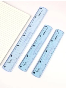 1把塑料尺，尺子 - 藍色 - 查看 3