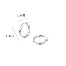 Bông tai vòng bạc Sterling thiết kế xoắn - Bạc - Xem 5