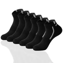 6pairs Men Letter Graphic Casual Socks For Daily Life - Black - View 1