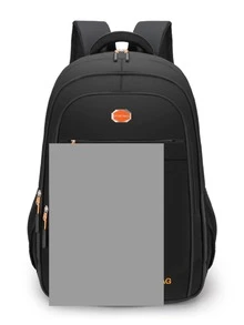 Mochila con estampado de letra con bolsillo delantero para negocio - Naranja - Ver 5