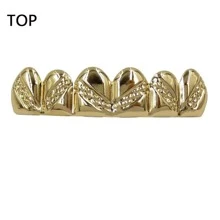 Sáng Bóng Hip Hop Răng Cho Miệng Khuôn Răng Mũ Trên Dưới Vỉ Nướng Răng Cho Unisex Vàng Đồng Thân Màu Vàng Trang Sức - Vàng - Xem 5