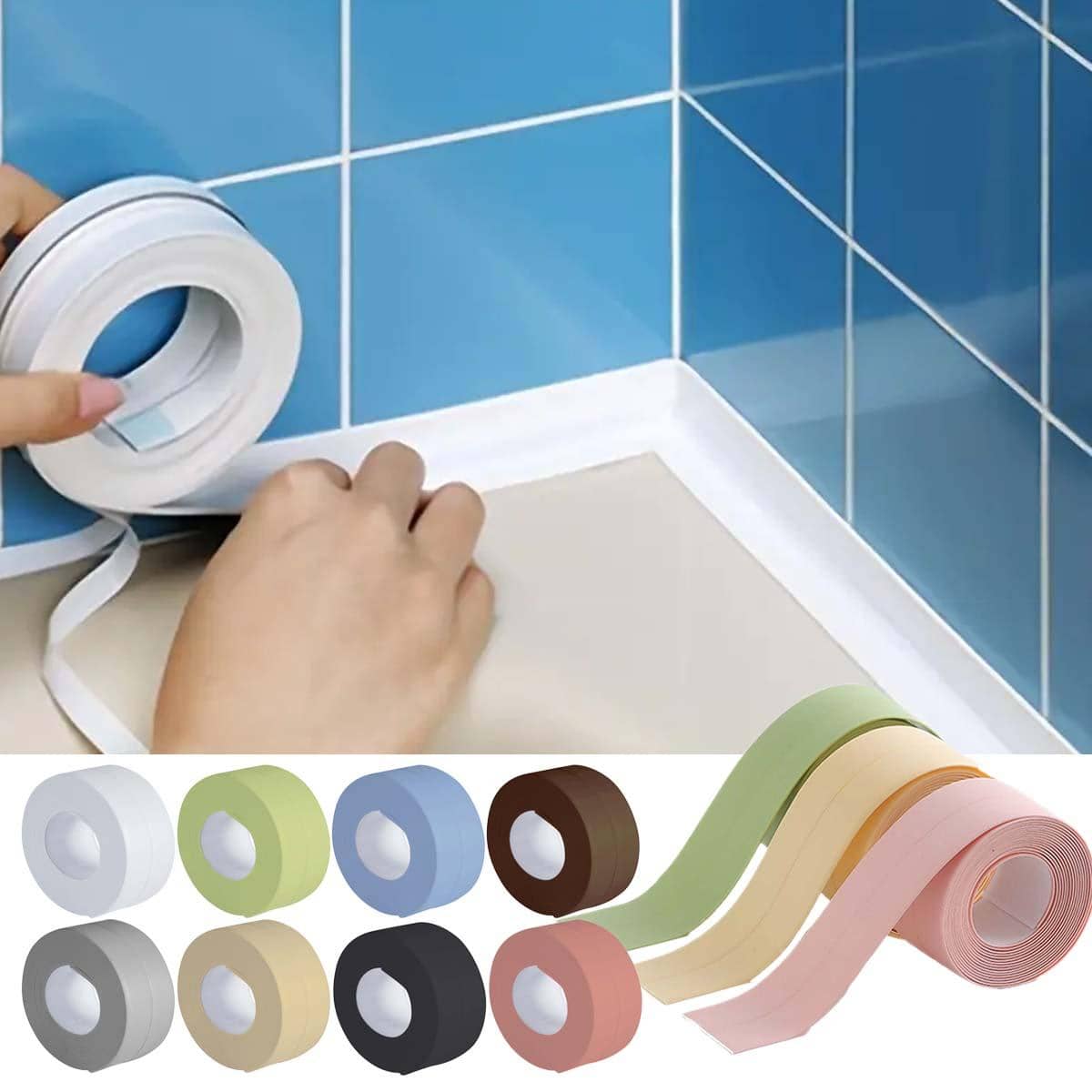1roll PVC Sealing Strip, Simple Waterproof Multifunction Sealant Tape For Home - Black - View 1