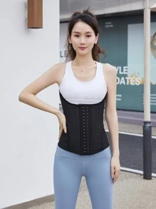 1入鉤眼運動束身衣腰部訓練器束身衣 - 黑色 - 查看 3