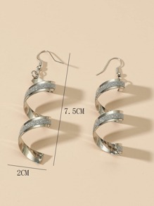 螺旋耳墜 - 銀色 - 查看 3