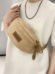 尼龙和 PU 皮革腰包，休闲和运动风格学院包父亲节礼物夏季爸爸新生书籍返校多功能宿舍大学万圣节男士礼物秋季圣诞节尖叫男士包腰包旅行包男士斜挎包冬季圣诞节礼物腰包 - 卡其色 - 查看 7