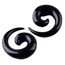 Dụng cụ mở rộng tai có thiết kế hình ốc sên dành cho nam giới, dành cho quà tặng trang sức và bữa tiệc - màu đen - Xem 4