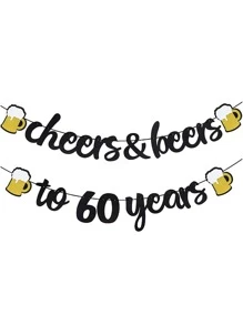 1 件字母和啤酒装饰横幅，圣诞节 - 黑色 - 查看 8