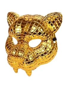1 Pieza Máscara De Leopardo Para Fiesta De Vacaciones Y Carnaval - Dorado - Ver 3