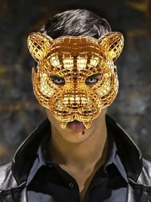 1 Pieza Máscara De Leopardo Para Fiesta De Vacaciones Y Carnaval - Dorado - Ver 1