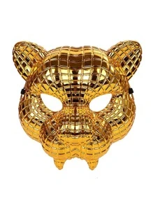 1 Pieza Máscara De Leopardo Para Fiesta De Vacaciones Y Carnaval - Dorado - Ver 2