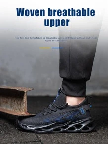 男士鋼頭工作安全鞋耐用防砸耐壓防刺輕便時尚休閒防滑透氣舒適安全運動鞋 - 彩色 - 查看 5