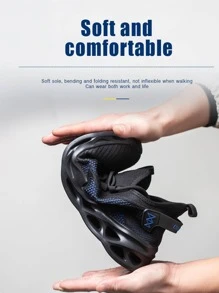 男士鋼頭工作安全鞋耐用防砸耐壓防刺輕便時尚休閒防滑透氣舒適安全運動鞋 - 彩色 - 查看 7