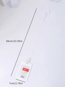 1入組素色卡套帶簡約風塑膠徽章夾附帶繩子適用於學校 - 白色 - 查看 3