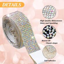 1 rollo Correa de bricolaje con diseño de diamante de imitación - Multicolor - Ver 5