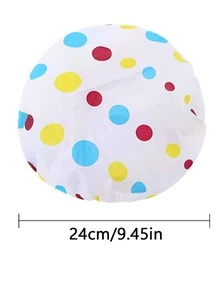 3pcs Bow & Heart Print Random Shower Cap - Multicolor - View 5
