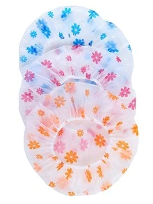 3pcs Bow & Heart Print Random Shower Cap - Multicolor - View 3