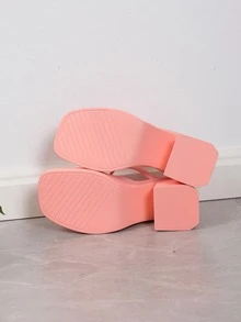 de moda Sandalias con cuña para con multitira de dedo plataforma Sandalias - Rosa - Ver 6