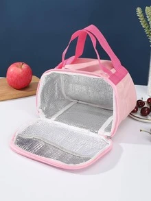 1 Túi Đựng Đồ Ăn Trưa Polyester, Túi Đựng Đồ Ăn Trưa Hình Trái Tim & Kỳ Lân Thời Trang Cho Văn Phòng Làm Việc Trường Học - Hồng - Xem 3