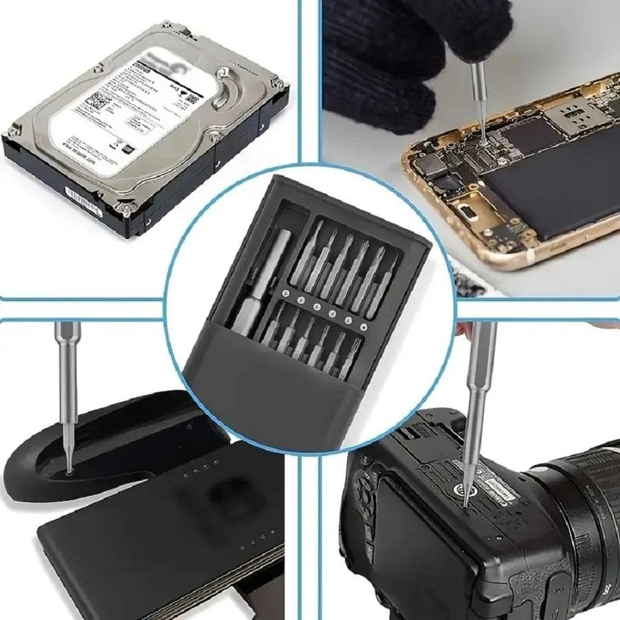 1set Carbon Steel Screwdriver Set, Simple 25 In 1 Multifunction Maintenance Tool Set For Household - Black - View 1