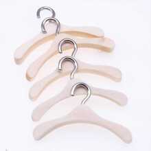 5入組木頭簡約風迷你衣架形狀裝飾物品適用於玩偶屋 - 米色 - 查看 4