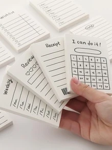 迷你基本款便簽簿便攜50張紙格紋至辦公室學校 - 藍色 - 查看 7