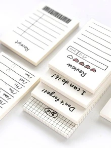 迷你基本款便簽簿便攜50張紙格紋至辦公室學校 - 藍色 - 查看 6