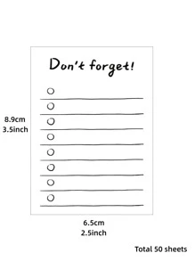 Mini Basic Memo Pad Di động 50 tờ Giấy Wish Check List To Do Note Office School - màu nâu - Xem 2