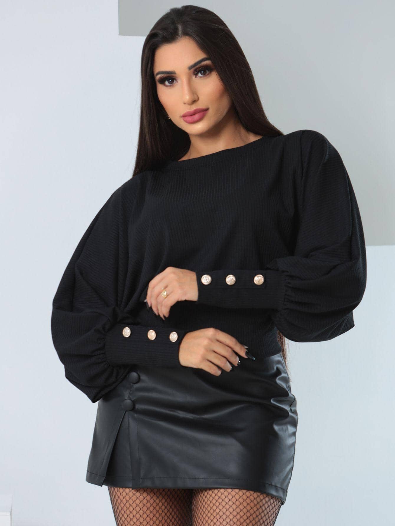 Women Blouses - 黑色 - 查看 1