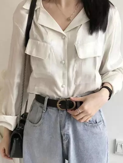 1入女性幾何扣裝飾時尚細腰帶,適用於日常裝飾休閒