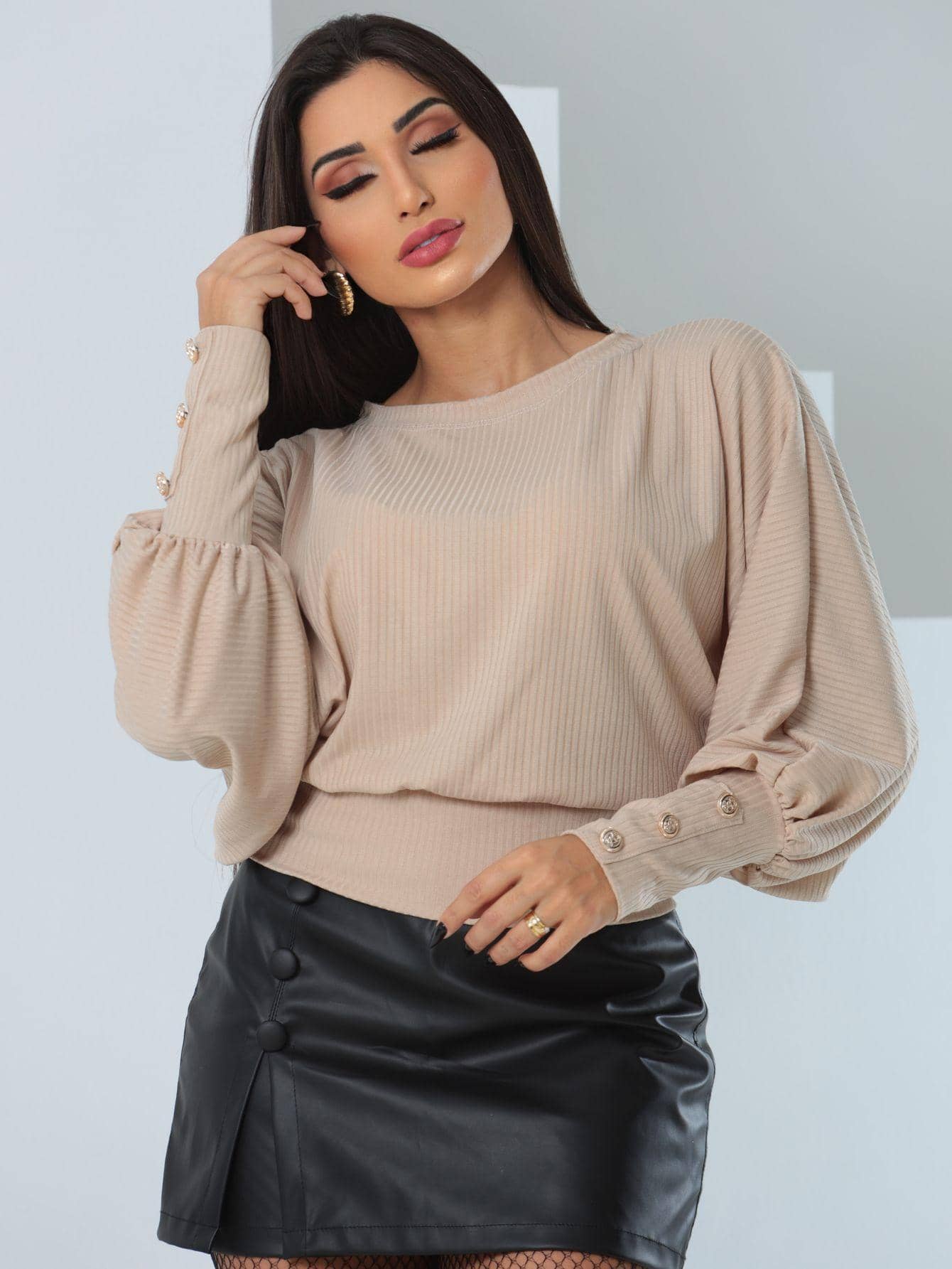 Women Blouses - Màu be - Xem 1