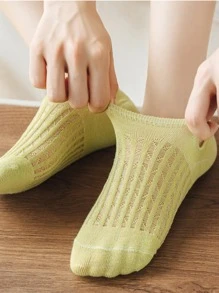 10 双混合糖果色女士镂空隐形船网袜夏季硅胶防滑袜踝袜低帮女士透气袜子 - 彩色 - 查看 2