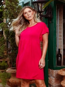 Women Dresses - 玫紅色 - 查看 2