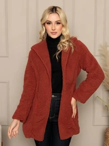 Women Coats - 鏽棕色 - 查看 3