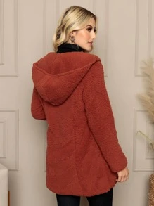 Women Coats - 鏽棕色 - 查看 5