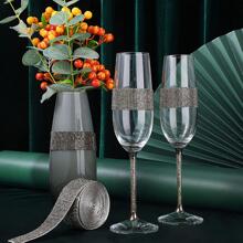 1卷水鑽裝飾DIY織帶 - 黑色 - 查看 3