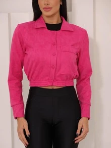 Women Coats - 玫紅色 - 查看 1