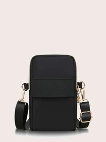 Trang trí chữ kim loại Ví điện thoại Colorblock có cổng tai nghe - Đỏ - Xem 3