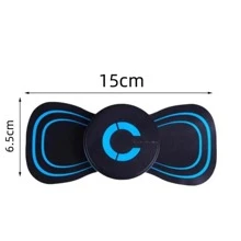 按摩和放鬆產品-按摩貼,便攜式小型電動頸部按摩器,頸椎按摩器,背部按摩貼片,緩解疼痛治療器 - 黑色 - 查看 6