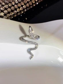 Glamorous Zinc Alloy Rhinestone Snake Design Wrap Ring For Women For Party - Snake - View 2