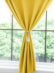 1 rèm cửa màu trơn, nhẹ và dễ lắp đặt rèm che nắng cho phòng khách và phòng ngủ, thiết kế hiện đại và tối giản, cách nhiệt, không cần khoan - Màu vàng - Xem 8