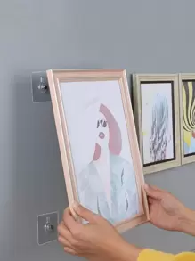 Gancho invisible para marco de imagen transparente con adhesivo fuerte no perforante, 1/10 piezas, paquete de 10 piezas - transparente - Ver 1