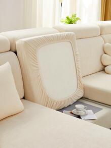 1pc Plain Sofa Seat Cover, Simple Sofa Cushion Cover For Home - Beige - View 1