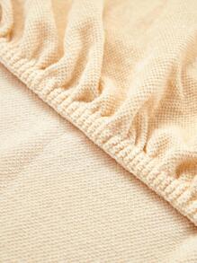 1pc Plain Sofa Seat Cover, Simple Sofa Cushion Cover For Home - Beige - View 5