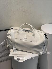 Túi Đeo Vai Họa Tiết Chữ PU Màu Trắng Quá Khổ Thời Trang - trắng - Xem 10