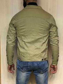 Men Denim Jackets - Màu Khaki - Xem 2